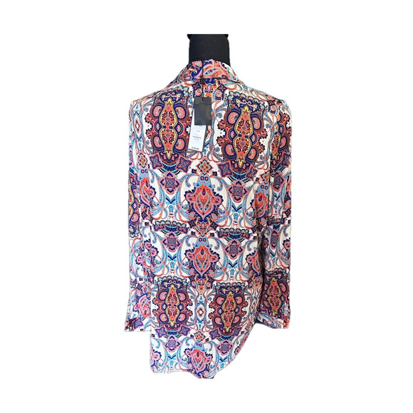 BCBG MaxAzria Bright Paisley Blouse NWT - Picture 6 of 10